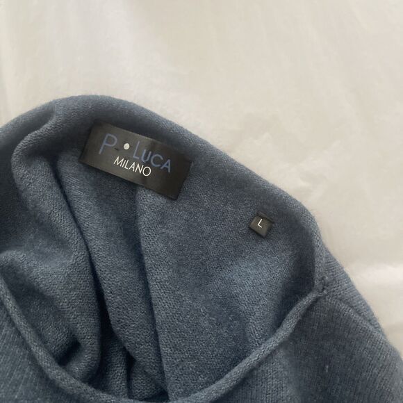 P. Luca Milano Blue Poka Dot Pullover Sweater Sz Lg - Picture 5 of 6
